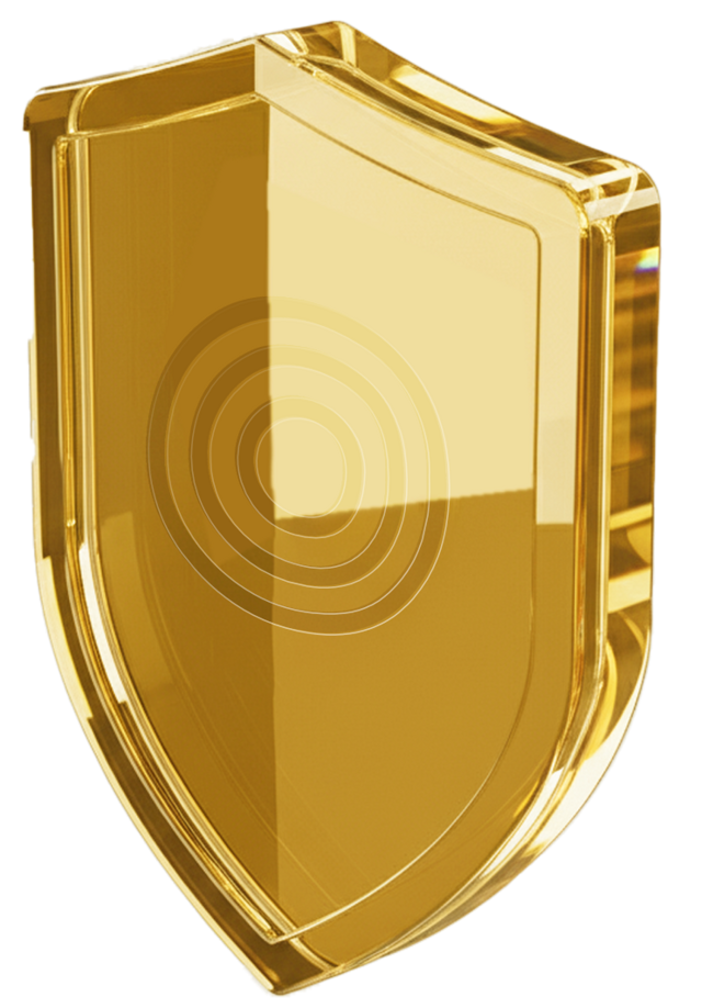 Gold Shield representing security and trust